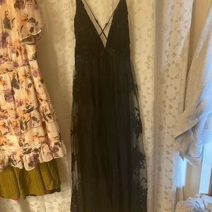 Fashion Nova Black Backless Gown